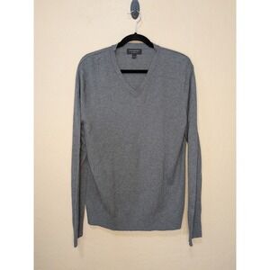 Banana Republic Mens Large Grey Silk Cashmere Blend V-Neck Sweater
